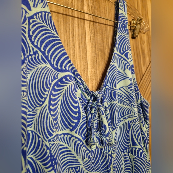 Z Supply Dark and Light Blue Floral Wave Patterned Maxi Dress - Picture 3 of 11